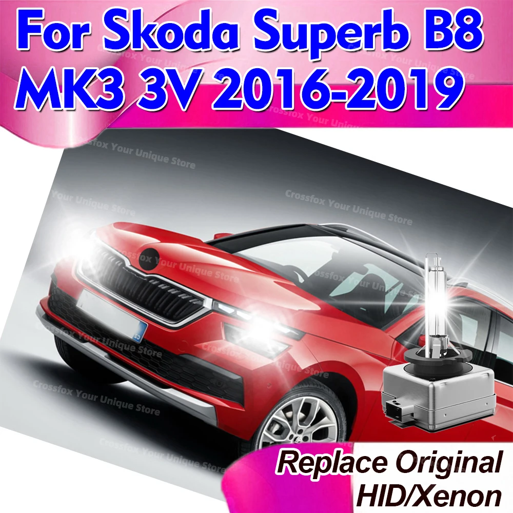 

2x HID Xenon Headlight 6000K 8000K 10000K Head Lamps D3S D3 Bulbs 12V For Skoda Superb B8 MK3 3V 2016 2017 2018 2019 Plug-N-Play