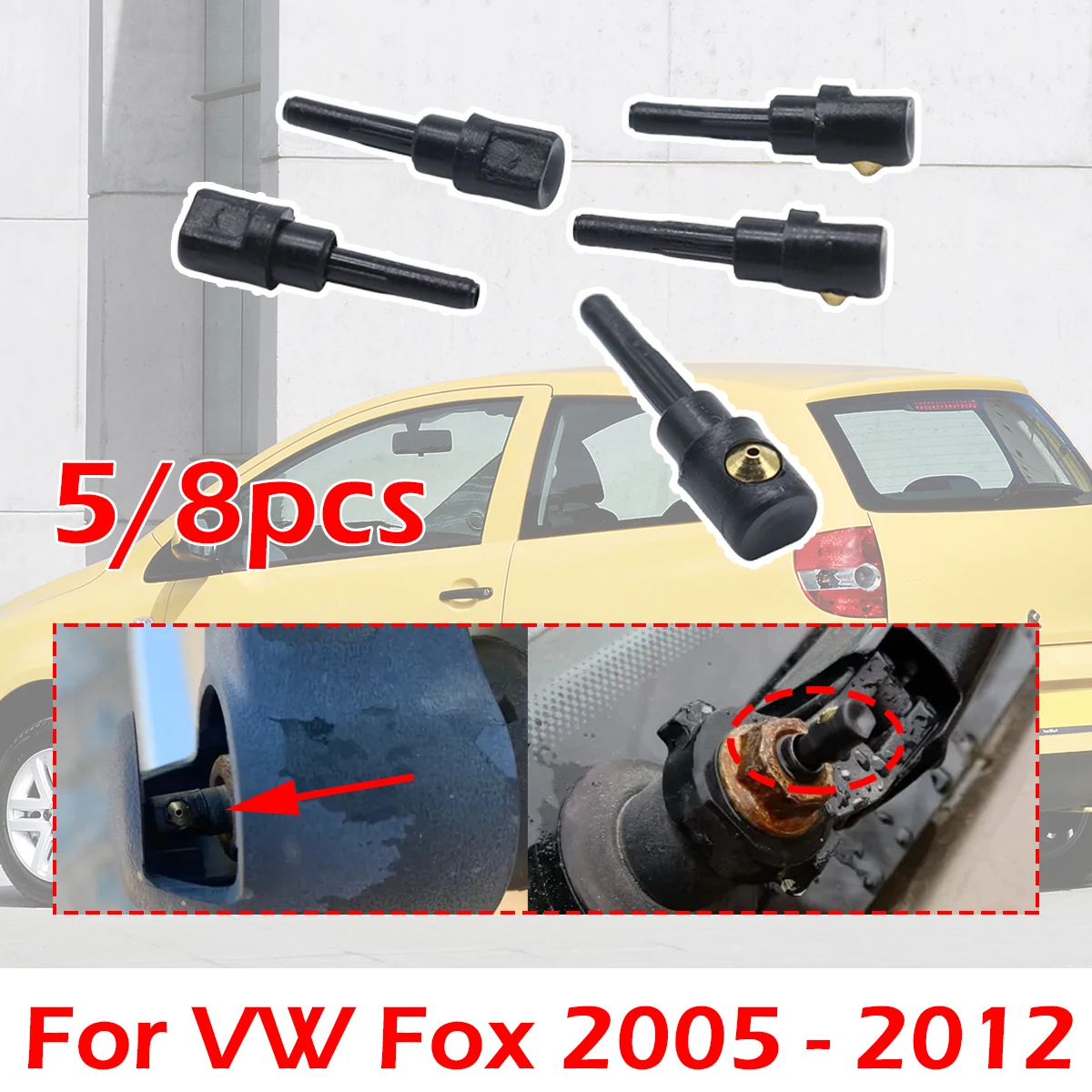 

5/8PC Rear Wiper Washer Jet Nozzle Windscreen Window Spray Cover Cap Rocker Spare Parts Repair For VW Fox 2005-2012 3B9955985A