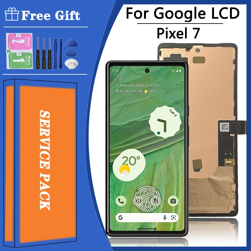 

6.3"Super AMOLED For Google Pixel 7 Pixel7 LCD GVU6C, GQML3, GO3Z5 Display Screen Touch Panel Digitizer Assembly With Frame