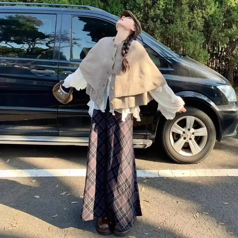 Pour les femmes mode vêtements de dessus pour femmes Cape en tricot Cardigan châle manteaux d'hiver manteau court Ponchos