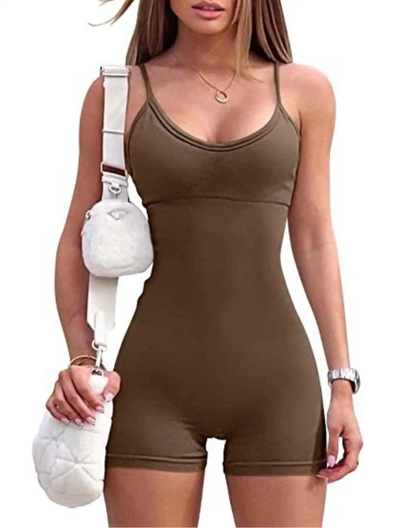 

Женский сексуальный обтягивающий спортивный комбинезон для йоги с высокой талией и бретелями