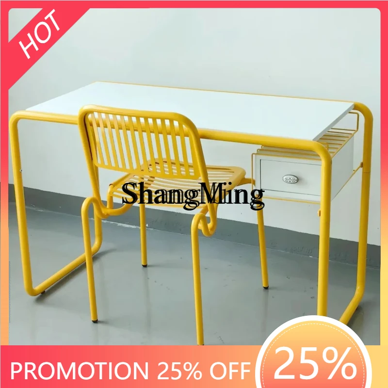 

SM home desktop paint-free board metal spray paint computer desk simple modern wrought iron home desk