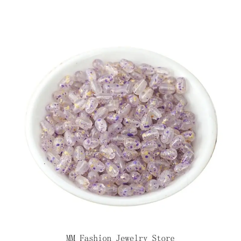 Small Drilled Glass Beads for Handmade Jewelry Making, Loose Craft Beads for Bracelet and Necklace Projects, 100 Count D0UB
