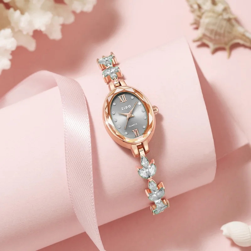 UTHAI V22 Women\'s Watches Light Luxury Diamond Inlaid Female Watch Waterproof Oval Ladies Fashion Quartz Bracelet Wristwatch