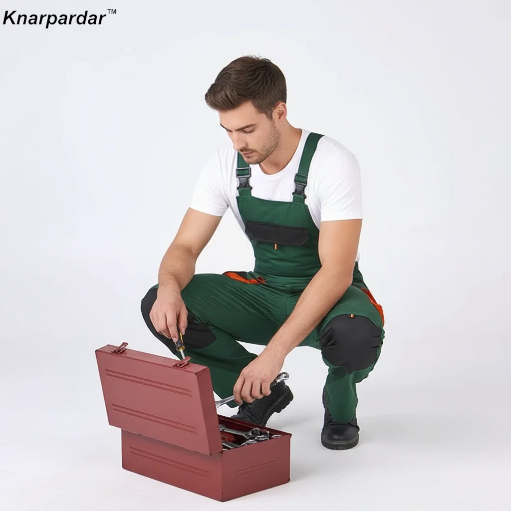 مريلة عمل وكاكي باللون الأخضر  - مراجعة Leather Work Overalls وسعره