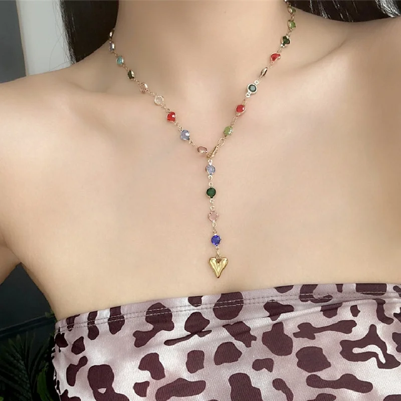 천연석 초커 목걸이, 달콤하고 심플합니다. 여성과 소녀에게 딱 맞으며 여름에 이상적인 보석 선물입니다.