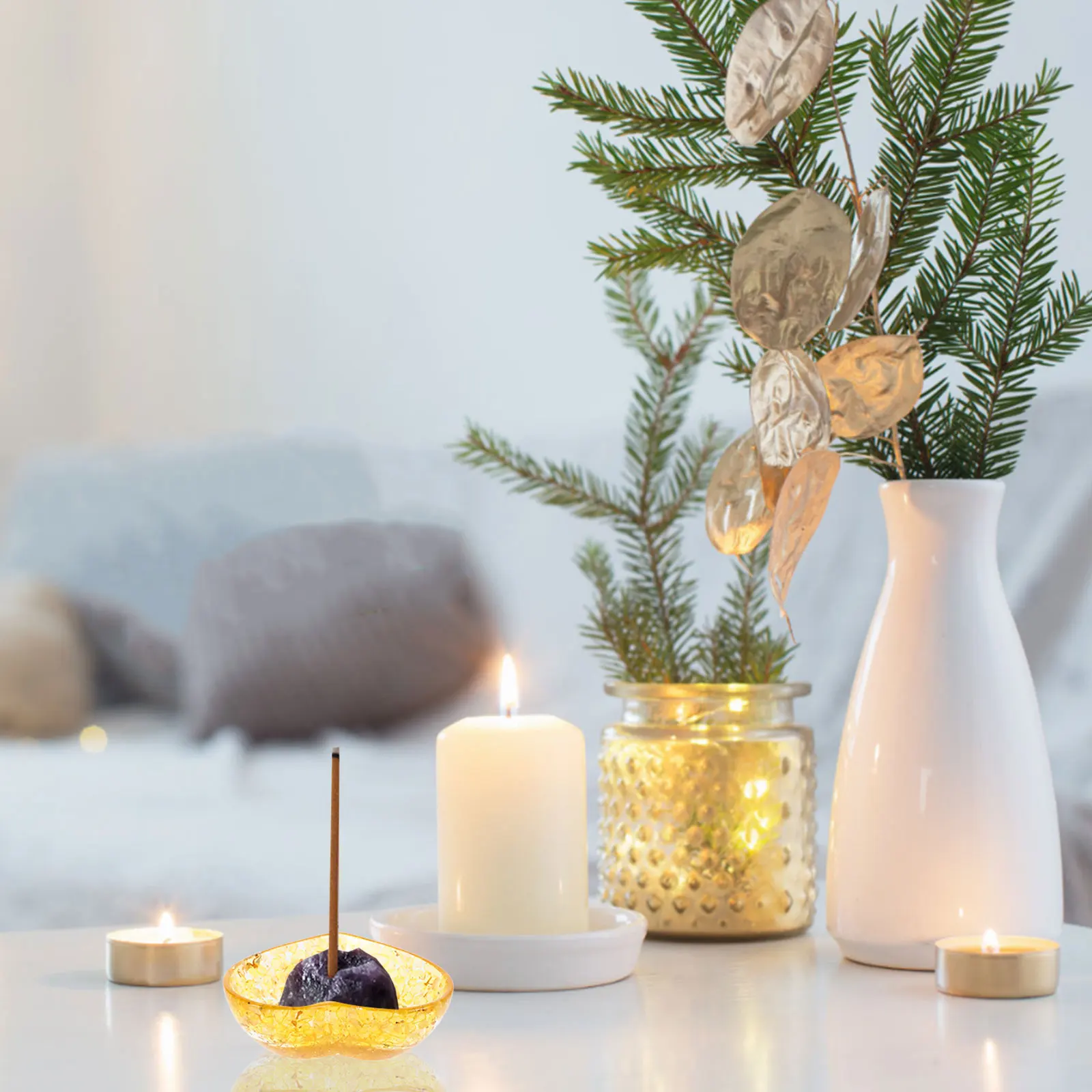 

Heart Shaped Base Natural Crystal Gravel Resin Craft Unique Texture Romantic Design Home Decor Living Room Bedroom