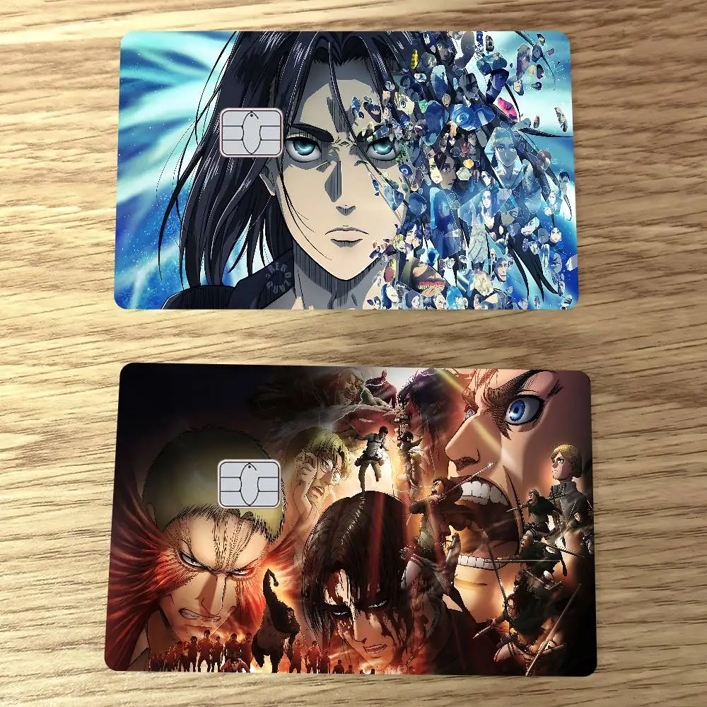 

A-Attack On Titan Anmie наклейка пленка кожный чехол для кредитной карты дебетовая банковская карта спереди