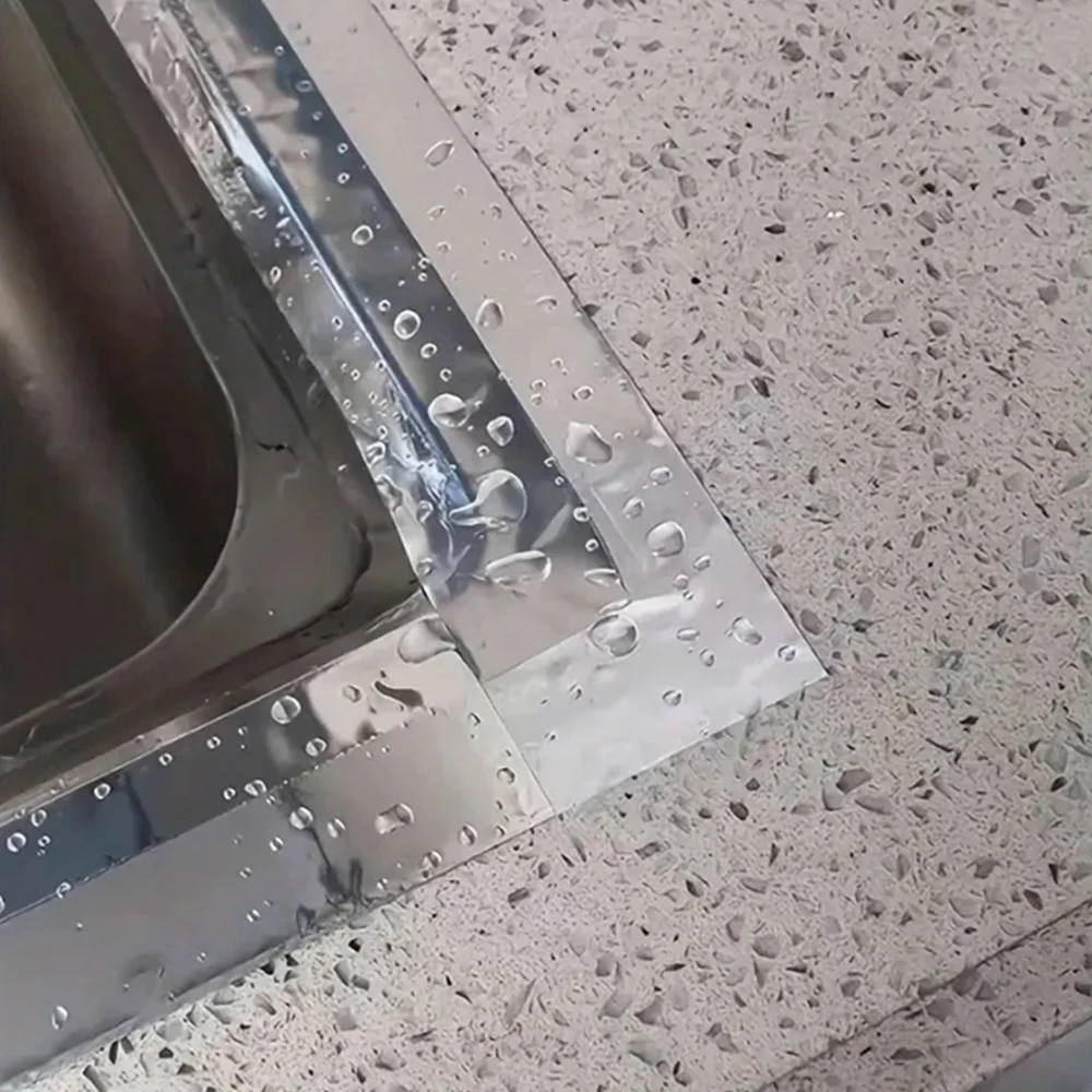 Waterproof Sink Sticker for Anti-Mold Countertops, Heat Insulation Aluminum Foil Tape for Kitchen and Bathroom Accessories image 2