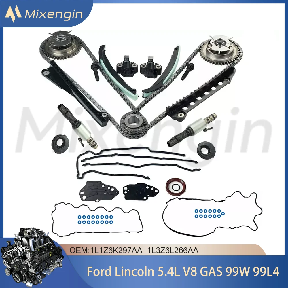 Timing Chain Kit For 2003-2014 5.4L V8 99L4 Ford F-150 F-250 F-350 Lincoln Navigator MARK LT 1L1Z6K297AA W/VVT Gear Gasket Set