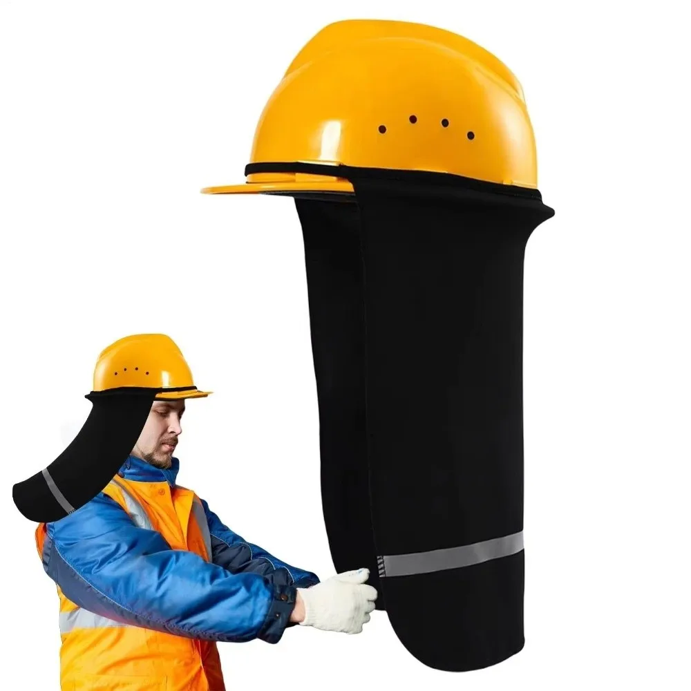 With Reflective Stripe Safety Hat Cap Visor Breathable Sun-proof Hard Hat Sun Shade Hard Hat Visor Neck Shield Hard Hat Cover