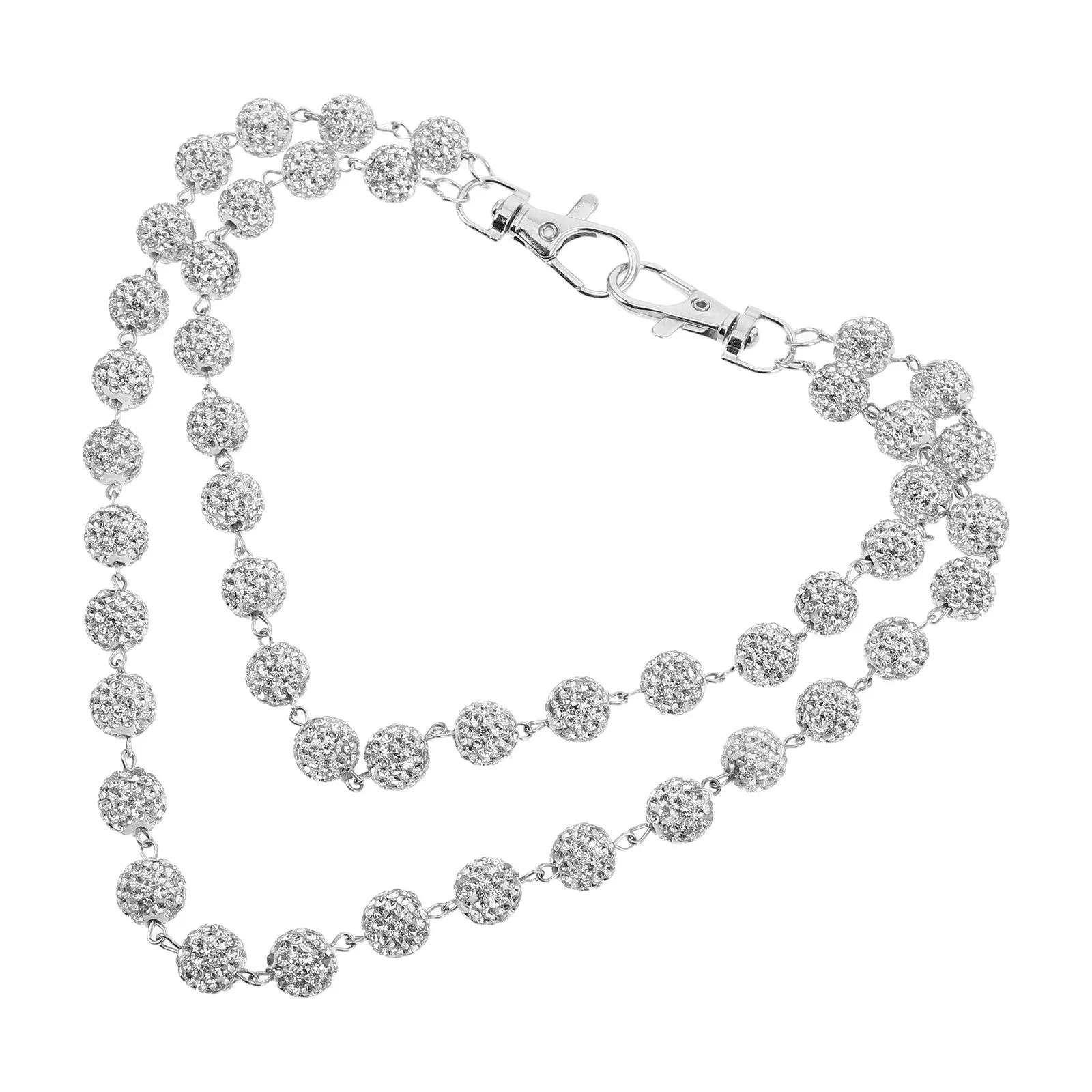Luxury Rhinestone Pants Chain for Men Women - Edgy Hip Hop Metal Trouser Chain with Unique Spherical Charm Daily Party Wear