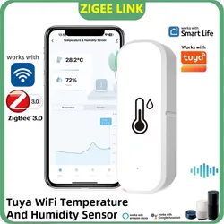 For Tuya ZigBee WiFi Temperature Humidity Sensor Smart Life App Remote Monitor Indoor Thermometer Detector for Alexa Google