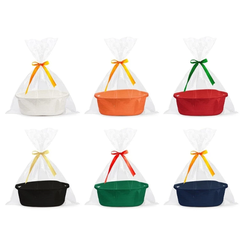 Portable Handcrafted Storage Bin Multipurpose Woven Organizers Sturdy Storage Bag For Household And Office Needs D2RD