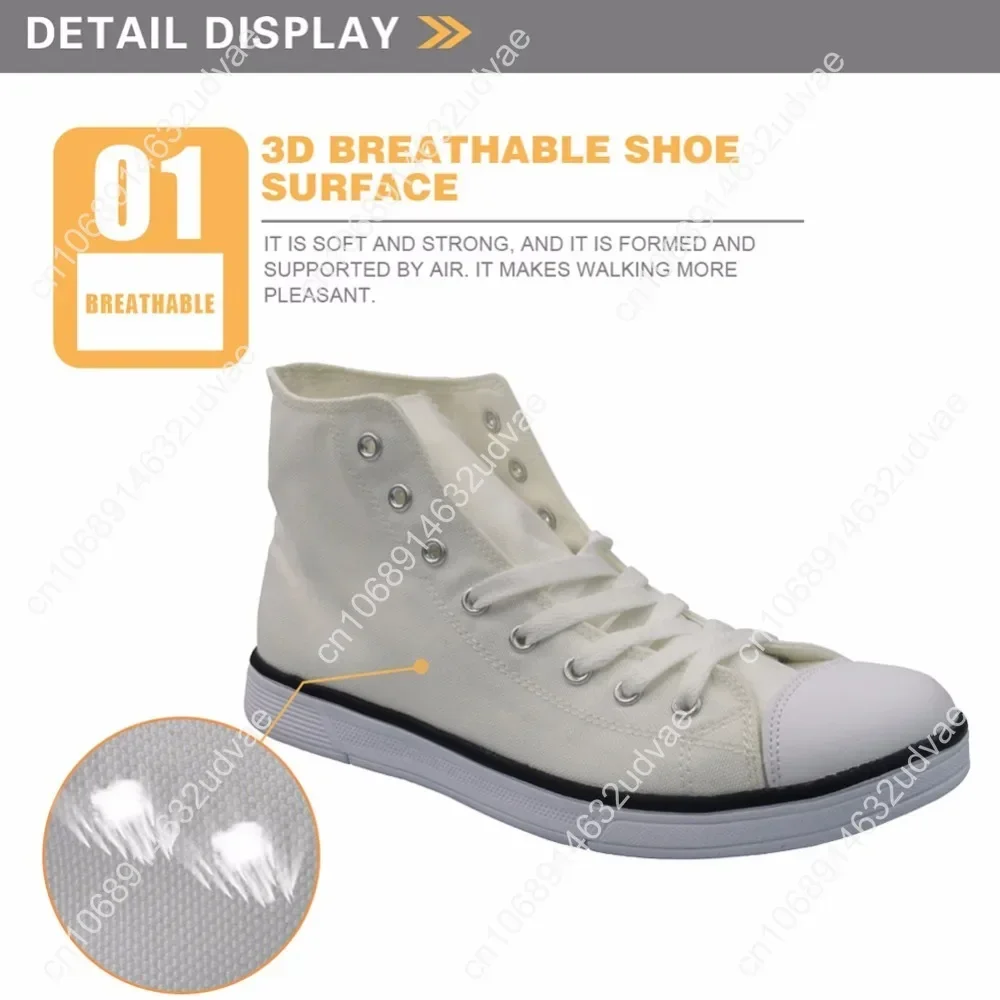 Fashion Men High Top Canvas Shoes Cool 3D Hand Paint Art Printing Lace-up Vulcanize Shoes Male Comfort Flat Shoes