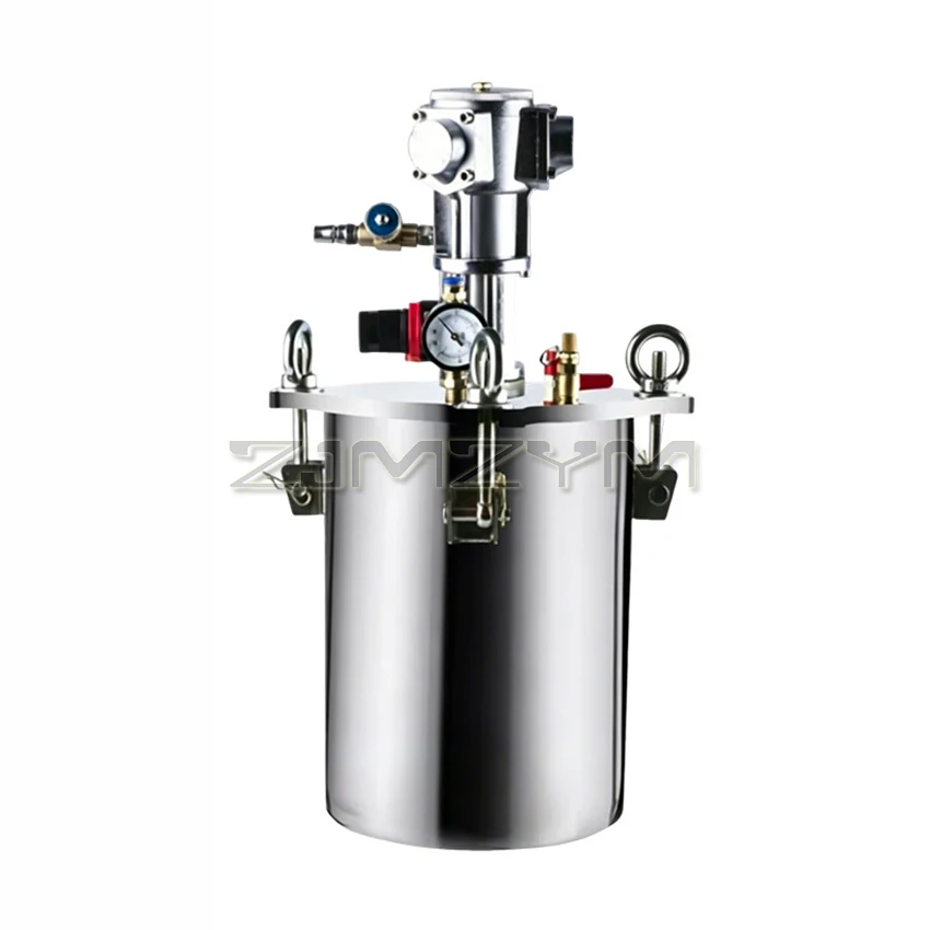 5L Pressure Pots Pneumatic Mixing Pressure Barrel Stainless Steel Liquid Glue Adhesive Dispensing Dispenser Pressure Tank 0.8Mpa