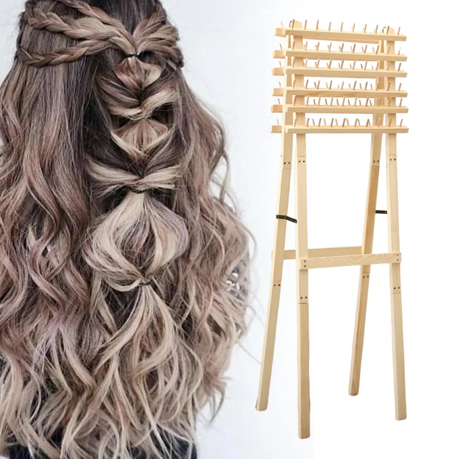 

Braiding Hair Rack Display Stand Hair Racks Portable for Hair Stylist Hair Extension Holder Hanger for Wefting Hair Accessories