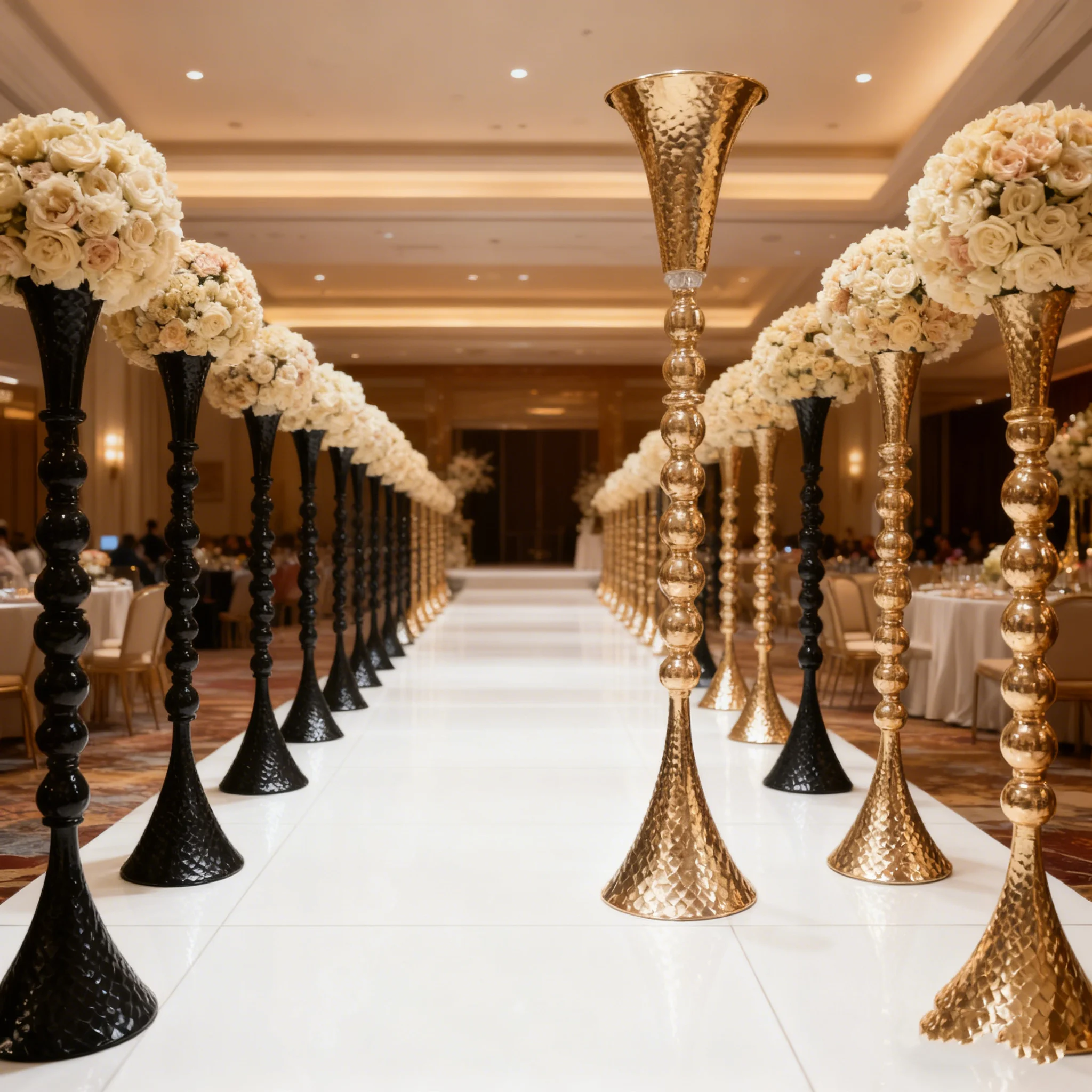 

10pcs 90-120cm Floor Standing Candelabra Tall Candle Holder Centerpiece For Wedding Decoration Banquet Hall & Party Decor