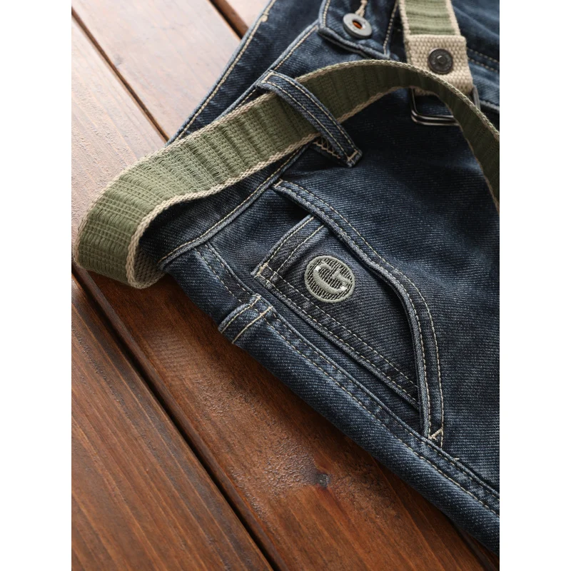 

2025Autumn New Style Side Pocket Jeans Men Stretch Tapered Straight Trendy Casual Skinny Pants