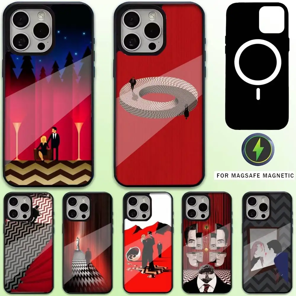 

T-Twin P-Peaks Fire Walk With Me Phone Case For iPhone17,16,15,14,13,12,11 Plus,Pro Max Magnetic For Magsafe Wireless Charging