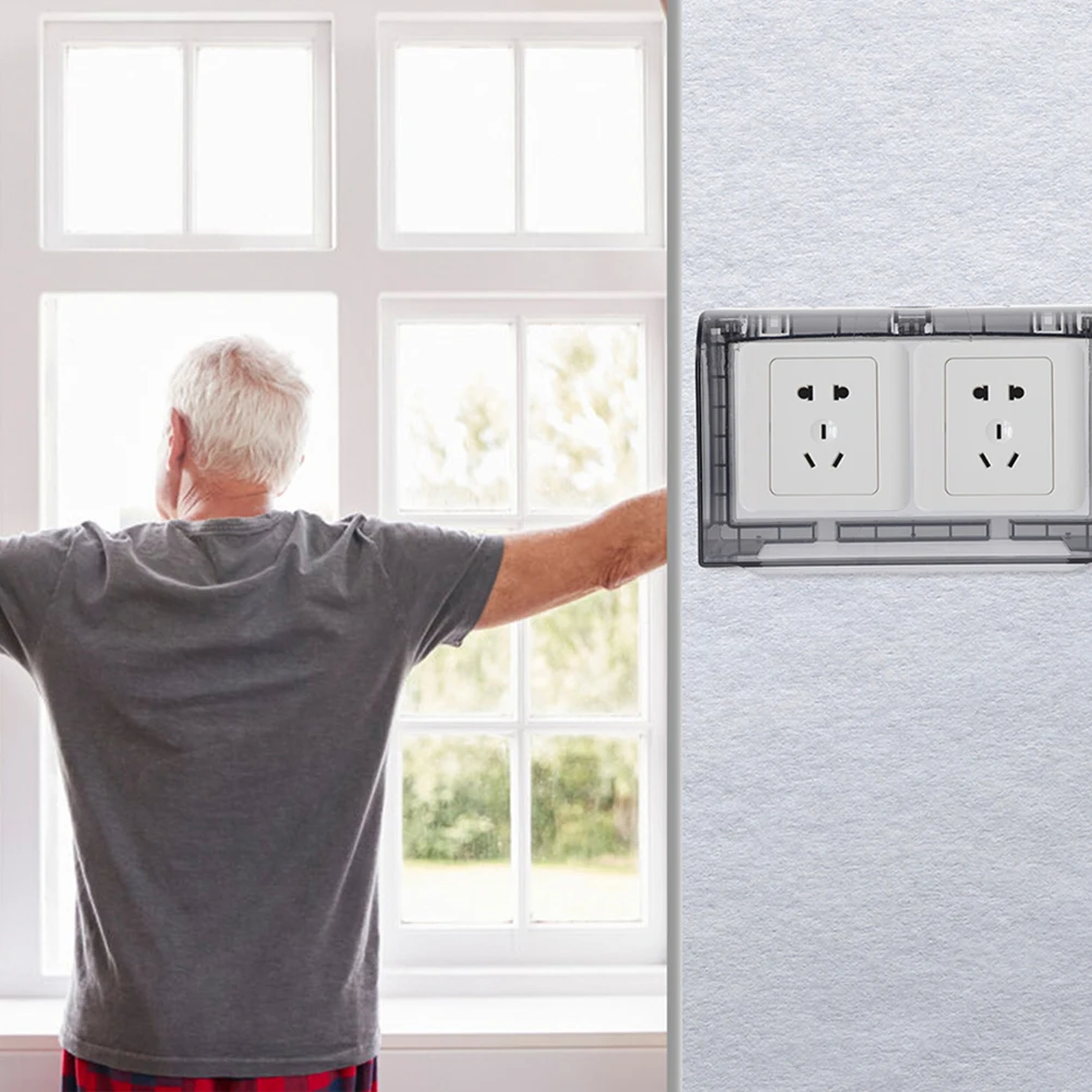 

3pcs Waterproof Socket Outlet Cover Thickened Dual Position Switch Protection Bathroom Splash Guard Safe Usage