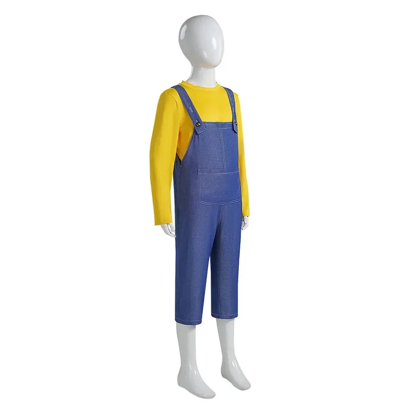 

Детские подарки на Хэллоуин, карнавал, вечерние подарки для мальчиков, комплект из 4 предметов, желтые топы в полоску + подтяжки, брюки, комплекты lf [5