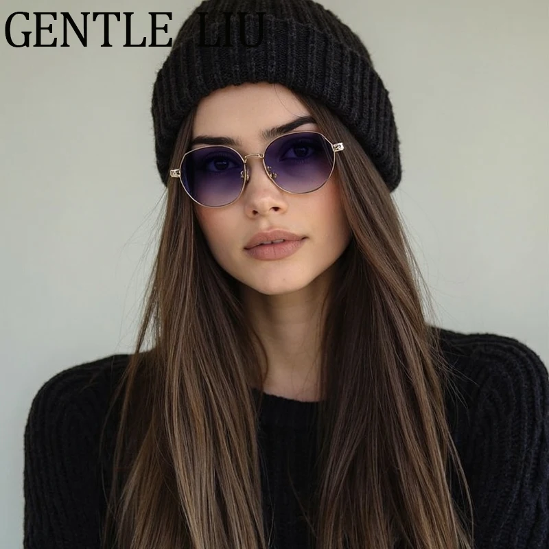 คลาสสิกกรอบแว่นตากันแดดแปดเหลี่ยมผู้หญิง 2025 Luxury ยี่ห้อ Designer กรอบแว่นตาโลหะสําหรับสุภาพสตรีแว่นตาขับรถ UV400