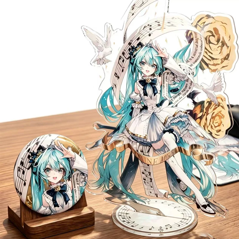 Hatsune Miku Acryl-Schlüsselanhänger Hatsune Mik Project Diva Anime-Zubehör Niedlicher Cartoon Q-Version Rucksackanhänger Weihnachtsgeschenk