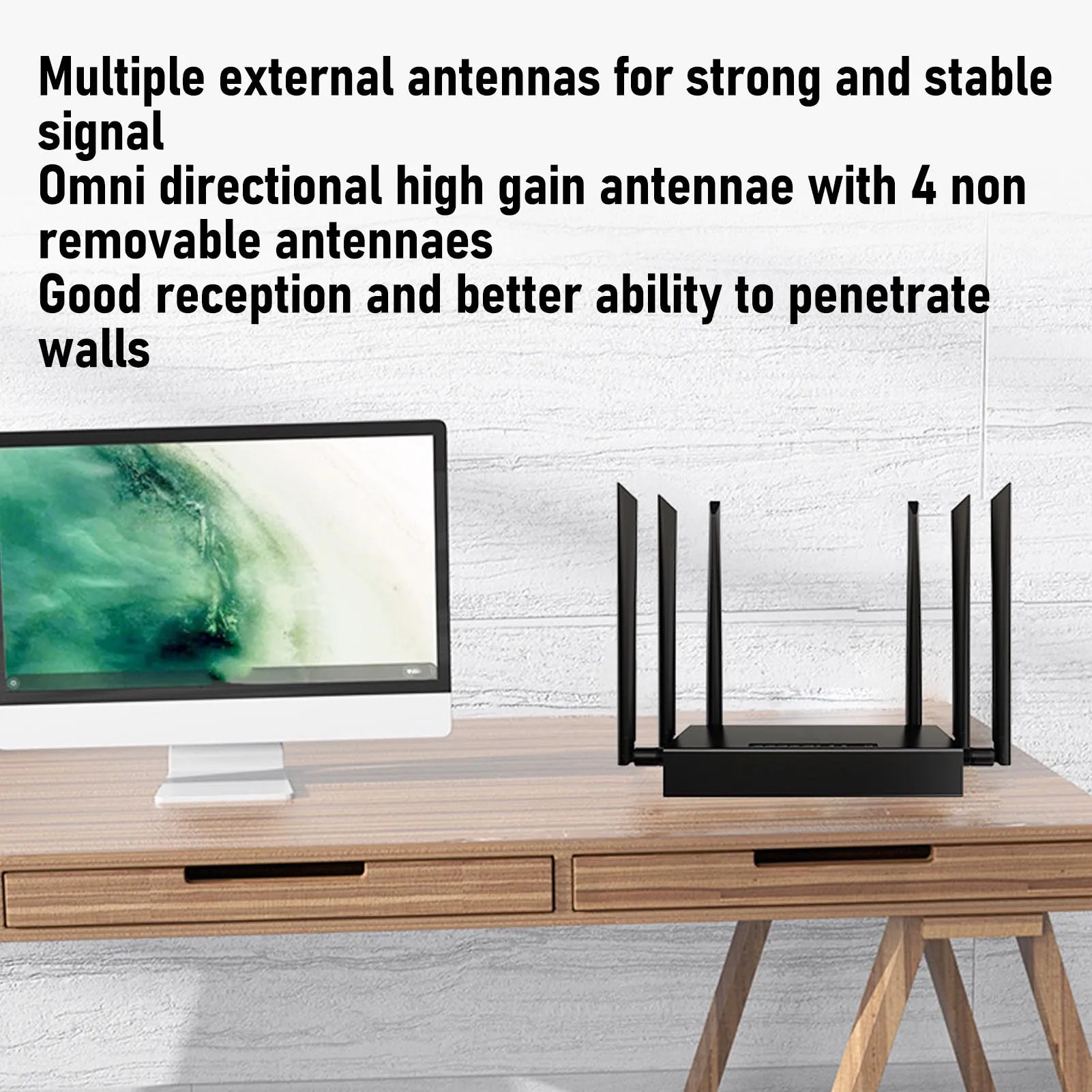 4G LTE Modem Router entsperrt 4G LTE Modem Router 300 Mbit/s 2,4 G 5 LAN WLAN Router mit 1 SIM-Kartensteckplatz 8 Antennen für 32 Geräte