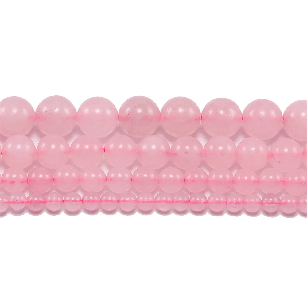1Strand Pink Rose Powder Crystal Quartz Natural Stone Beads For Jewelry Making 6-10mm Round Loose Beads DIY Bracelet Accessories