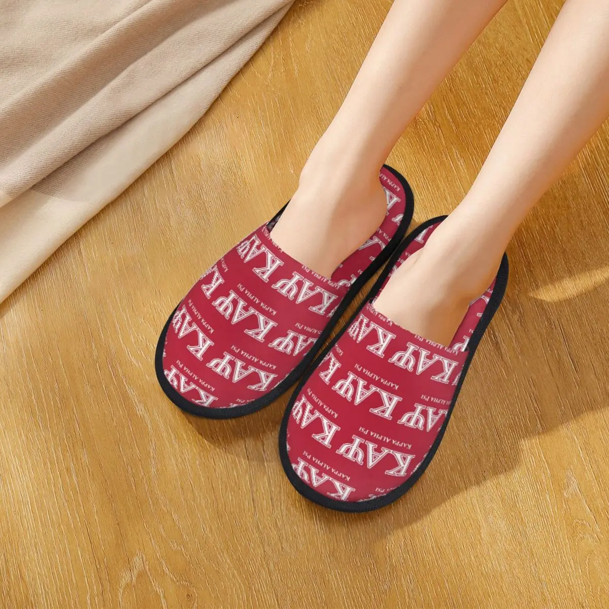Custom Kappa KAP Alpha Psi Slippers Memory Foam Warm Soft Women House Slipper Indoor Fluffy Shoes