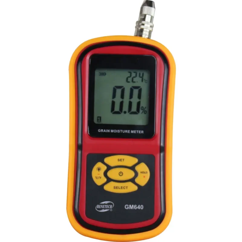 Portable Digital Grain Moisture Meter With Measuring Probe Lcd Display Tester Moisture Measuring Device