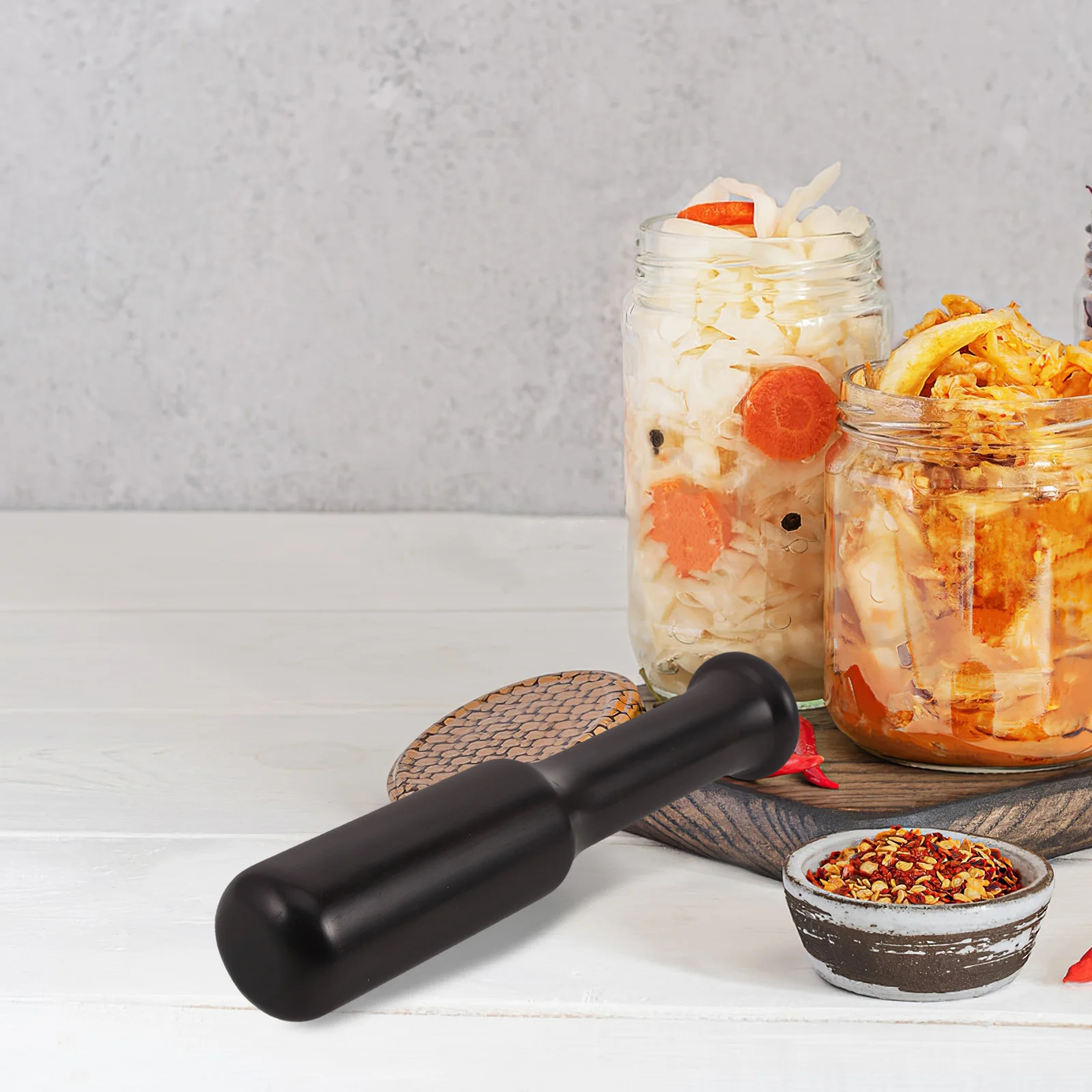

Wooden Sauerkraut Pounder Fermentation Tamper Crusher Stick Food Masher Pestle Tool for Pickle Kimchi Jar Sauerkraut Pounder