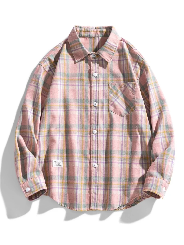 Plus Size 9xl 8xl Men Oversized Shirt Long Sleeve Single Breasted Cotton Plaid Shirts Korean Style Vintage Streetwear Clothes