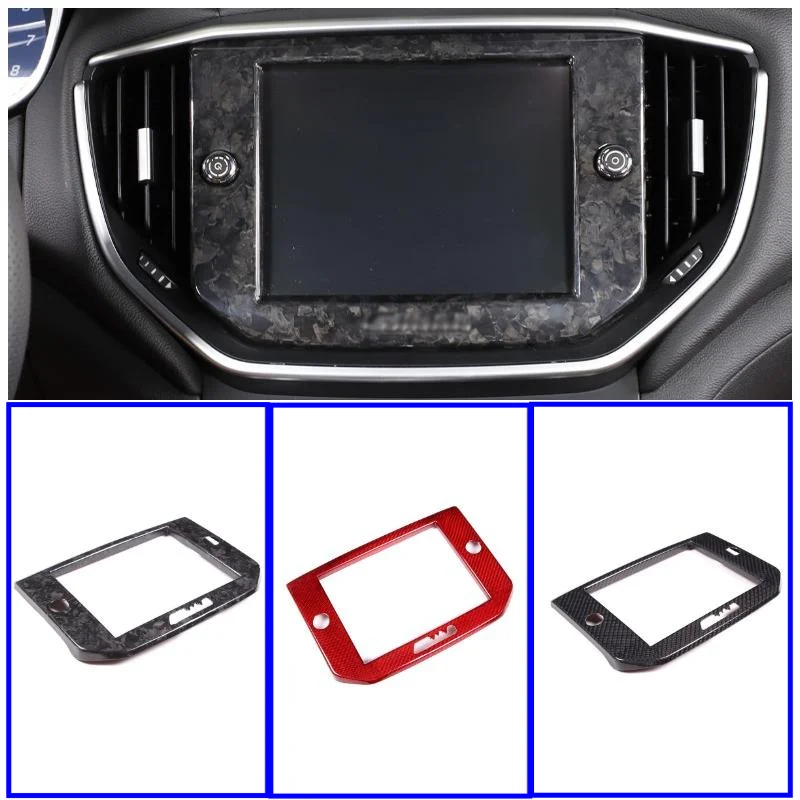 For Maserati Ghibli 2014-2015 100% Carbon Fiber Center Dashboard GPS Navigation Screen Frame Trim Modified Cover Accessories