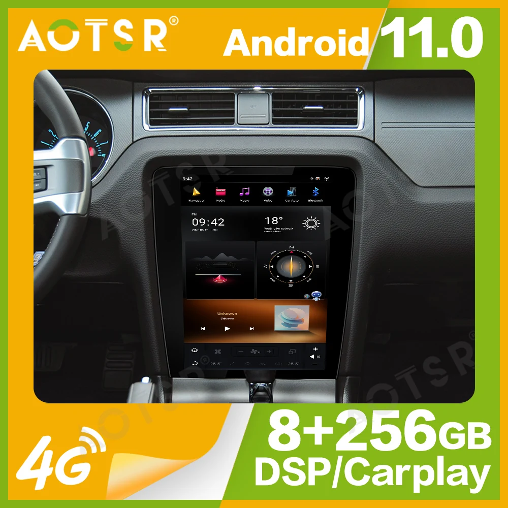 

12.1'' Qualcomm 8 core For Ford Mustang 2009-2012 Car Radio Multimedia Player Android 11 Auto GPS Navi Wireless Carplay Head DSP