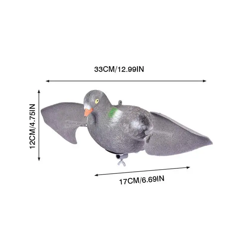 Wind-Driven Hunting Doves Decoy Fake Bird Realistic Painted Flying Pigeon Wing Doves Decor Bait Outdoor Garden Scarecrow Yard