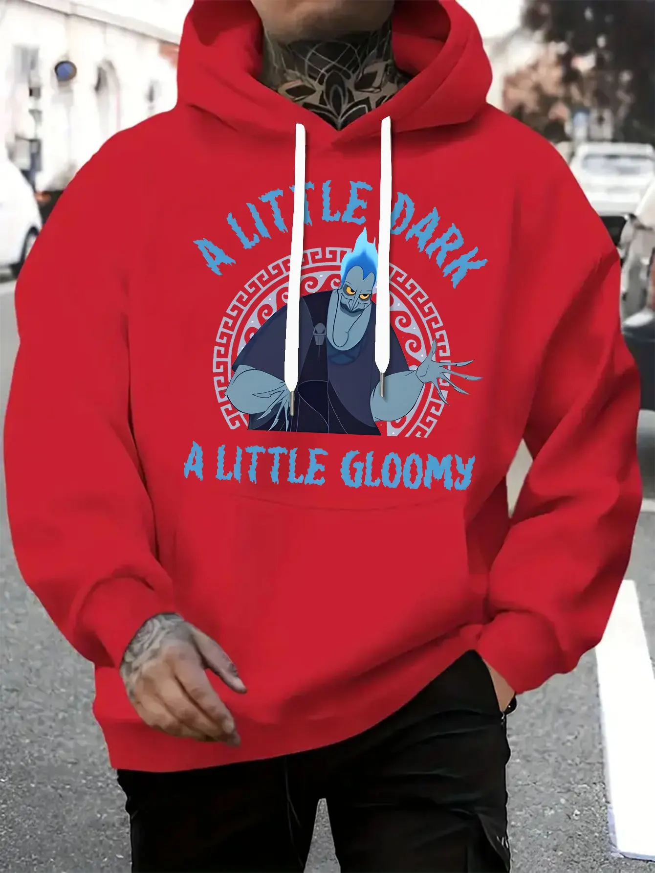 

2025 Disney Hudders Printed Men's Hoodie with Drawstring and Pocket Disney Elements Sweater Halloween Only Starts Season