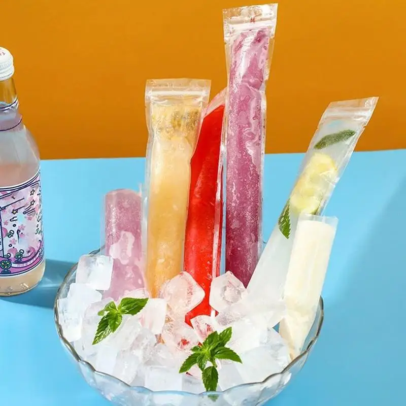 

Summer Disposable Ice Popsicle Bags DIY Ice Cream Pop Freeze Sealed Bags Juice Yogurt Smoothie Mold Bag With Funnel Tools