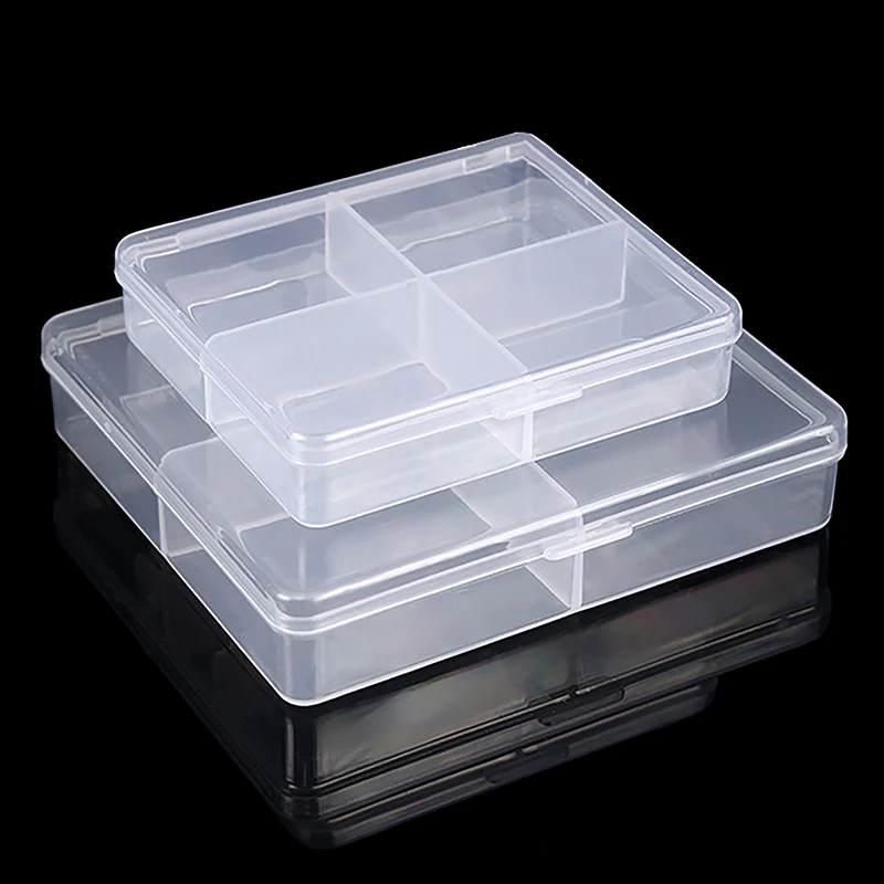 Square Plastic Transparent Storage Box Small Items Sundries Organizer Case Jewelry Beads Container Box Tools Accessories