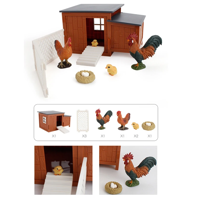 Set educativo per bambini Modello di scena di rancho agricolo fai-da-te Regalo in PVC solido