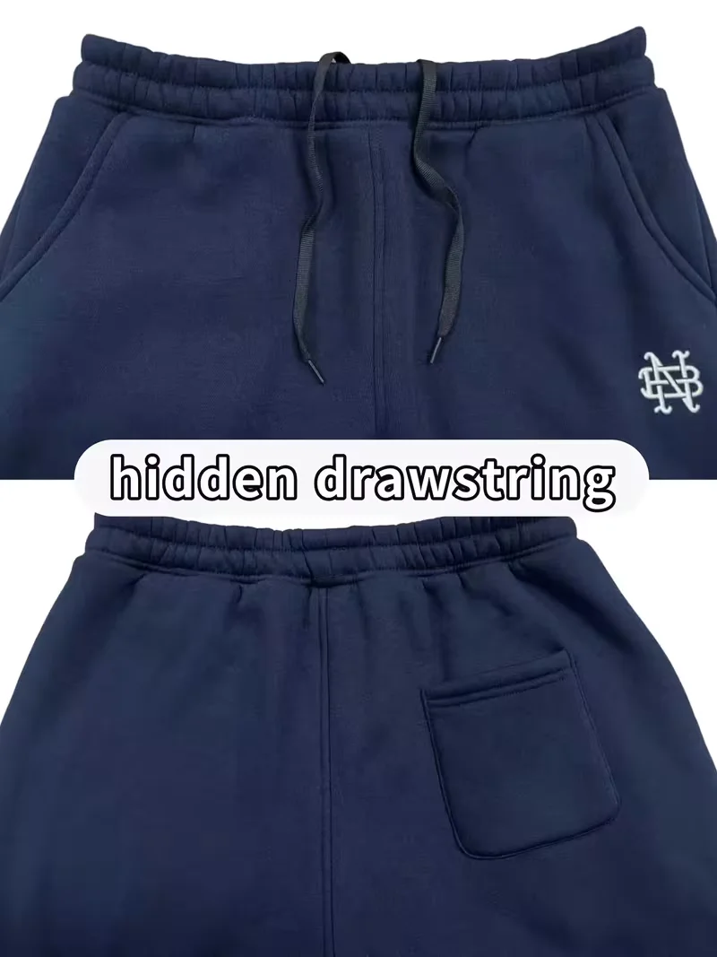 High Street Y2K Hosen Herren Freizeithosen Hoodie-Sets Streetwear Gerade Sweathosen Lockerer Bestickter Hoodie Paar Trendiger Anzug – Detail 20