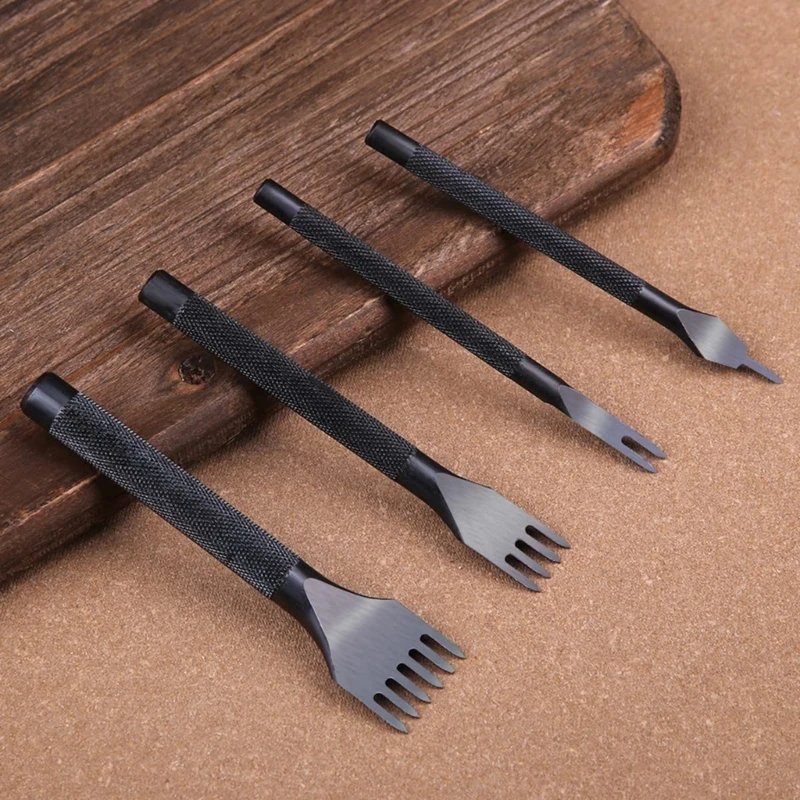Leather Hole Heavy Duty Carbon Steel Tools for DIY Leathercraft and Bag Making 4 6 Tooth Drosphip