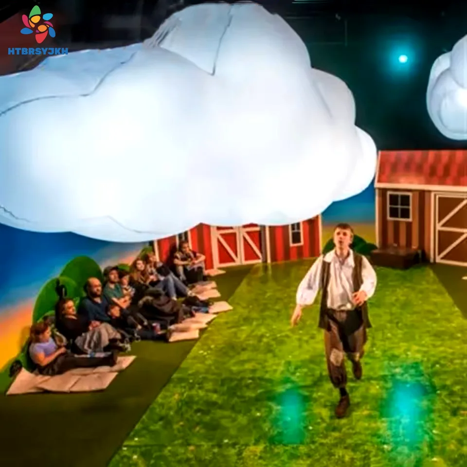 

Giant Inflatable Cloud with LED Light Hanging Balloon Theater Stage Decoration inflatable nightclubs Event Advertising Props