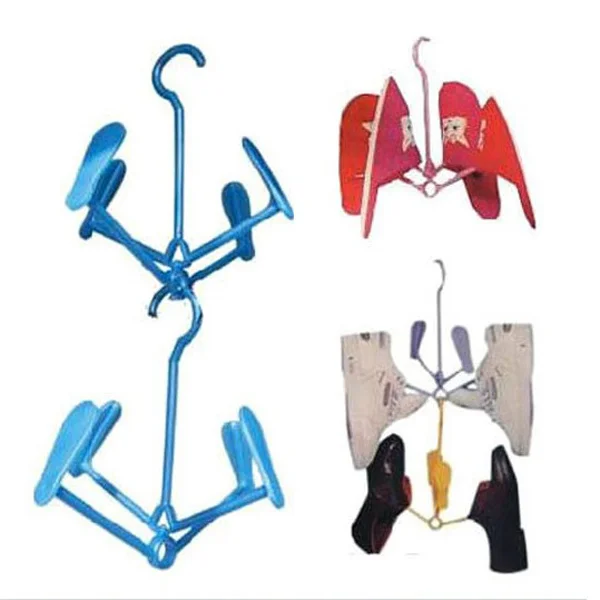 

Foldable Plastic Hanging Shoe Drying Rack Holds Shoes Rotatable 360 Hook Space Saving Random Color Shoe Drying Rack