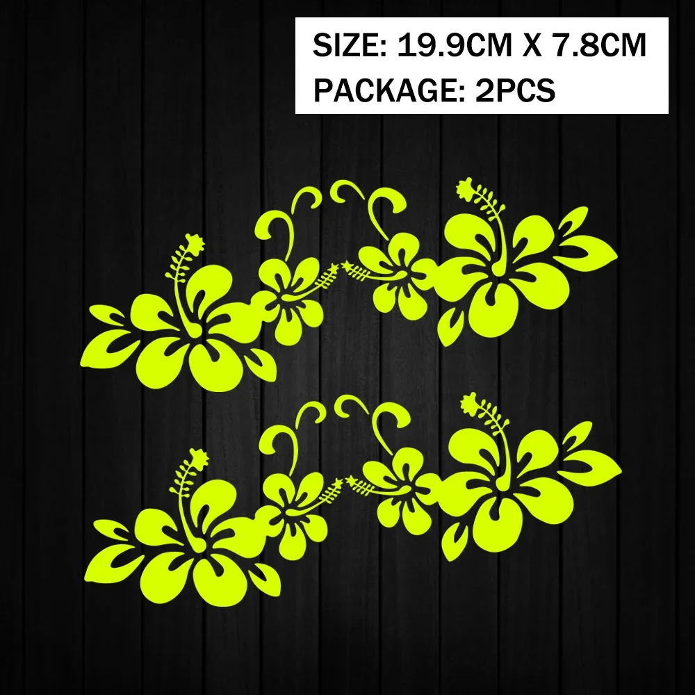 Voor Honda Toyota Hawaiiaanse Hibiscus Bloemvorm Reflecterende Motorfiets Scooter Elektrische Helm Body Window Voorruit Auto Sticker