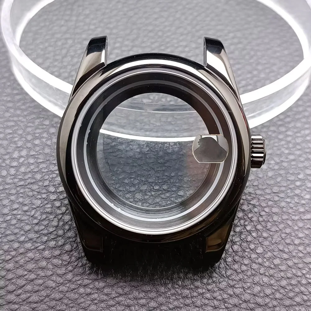 36/39 مللي متر ساعة رجالية حافظة فولاذية تناسب NH34 NH35 NH36 ساعة الطلب اكسسوارات مصقول حافظة ساعة أجزاء صندوق ساعة يد تعمل بالحركة التلقائية