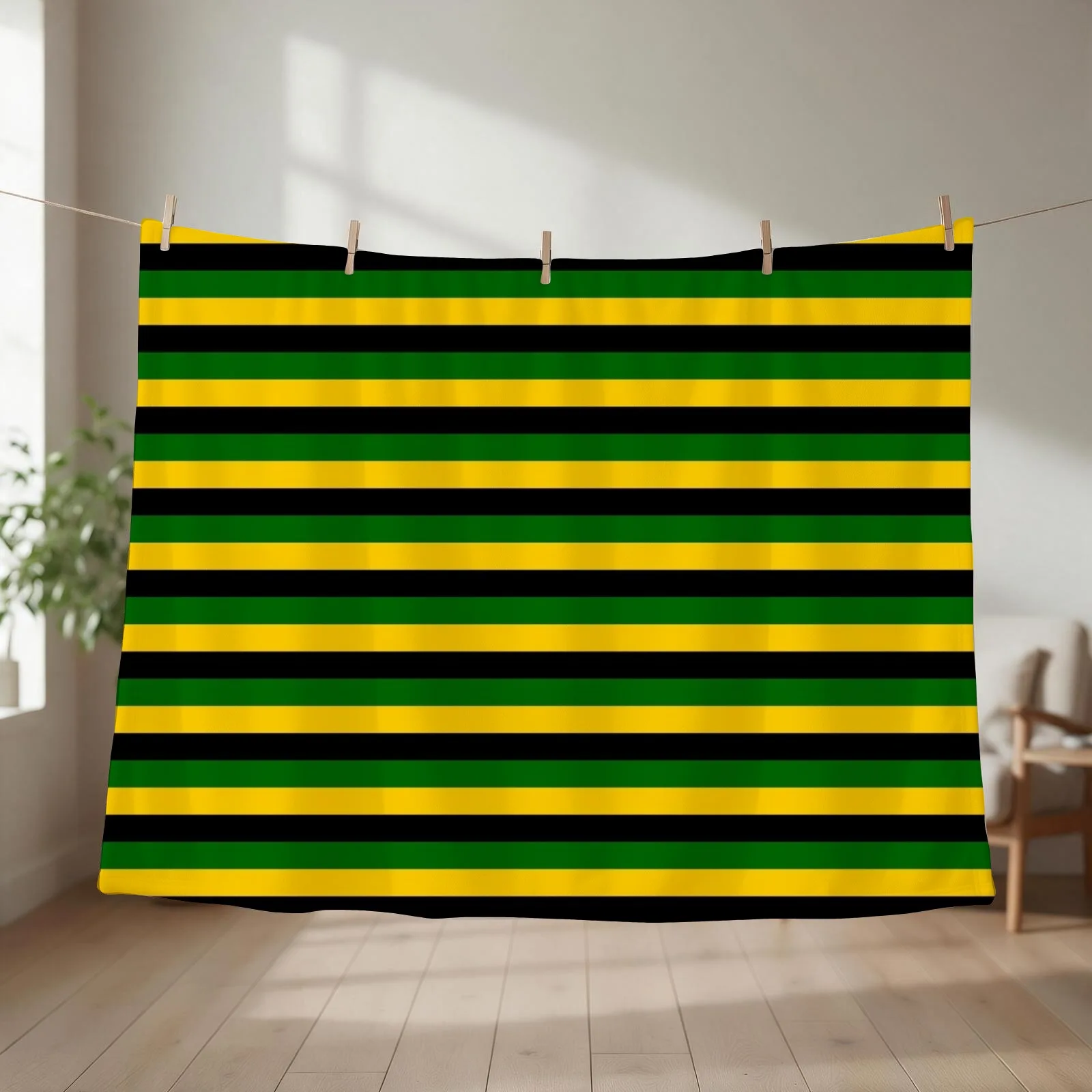 Northampton Saints Rugby Striped Throw Blanket couch cozy soft plush fuzzy picnic outdoor blanket