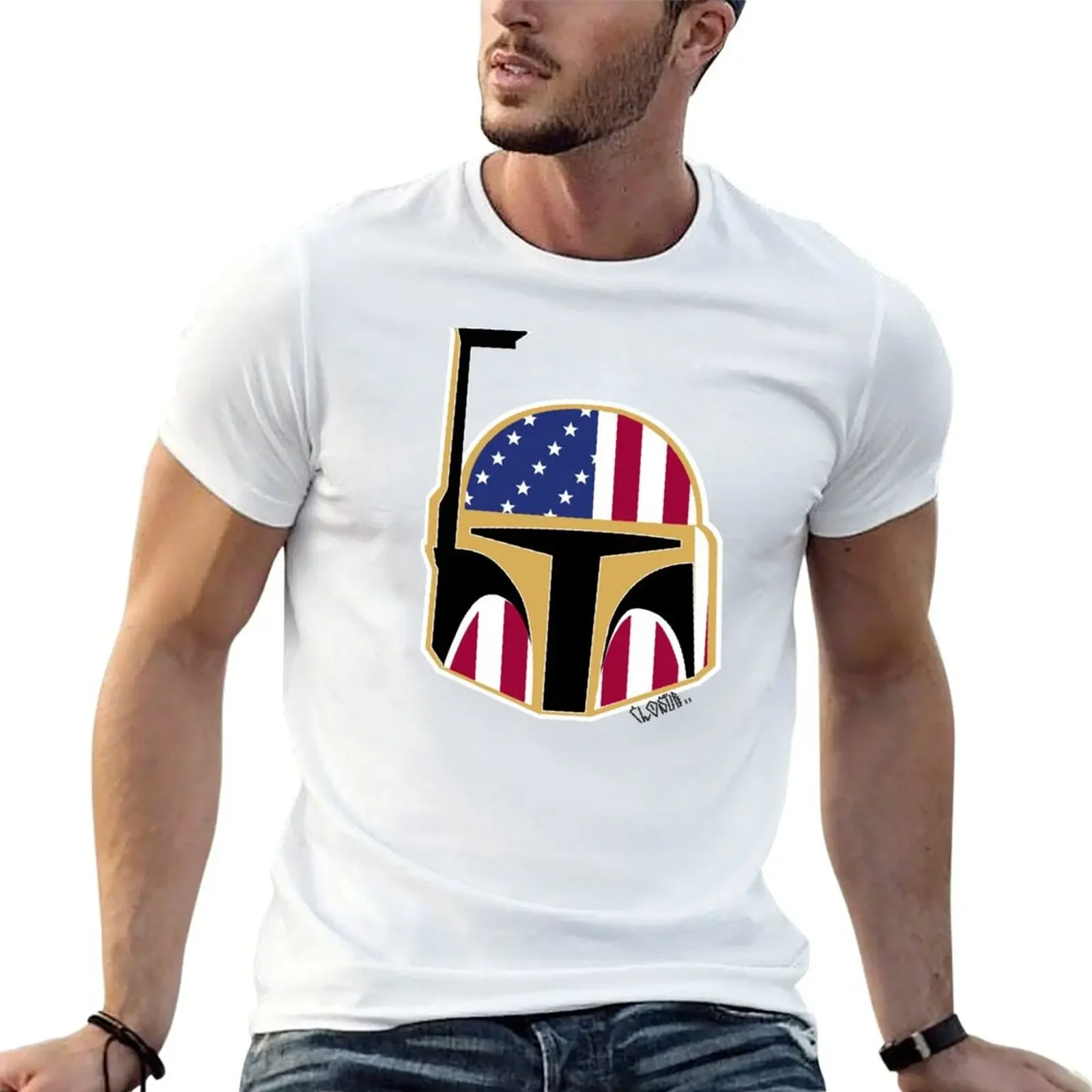 

CLSR- USA Boba Fett T-Shirt blue lock graphic shirts for a boy boys whites mens shirts graphic tee