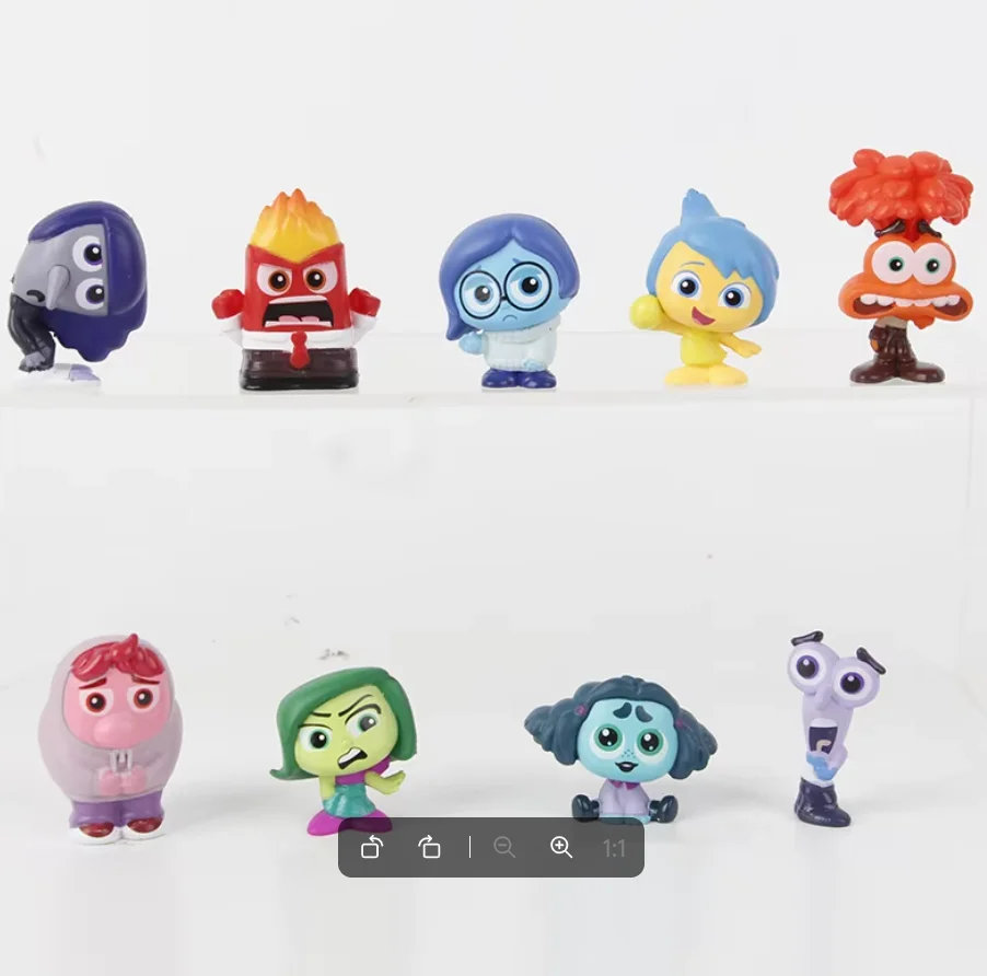 9 Pcs/Set New Inside Out 2 Action Figure Toy Sadness Joy Anger Disgust Fear Model Doll Cake Decorative Desk Ornament Kids Gift